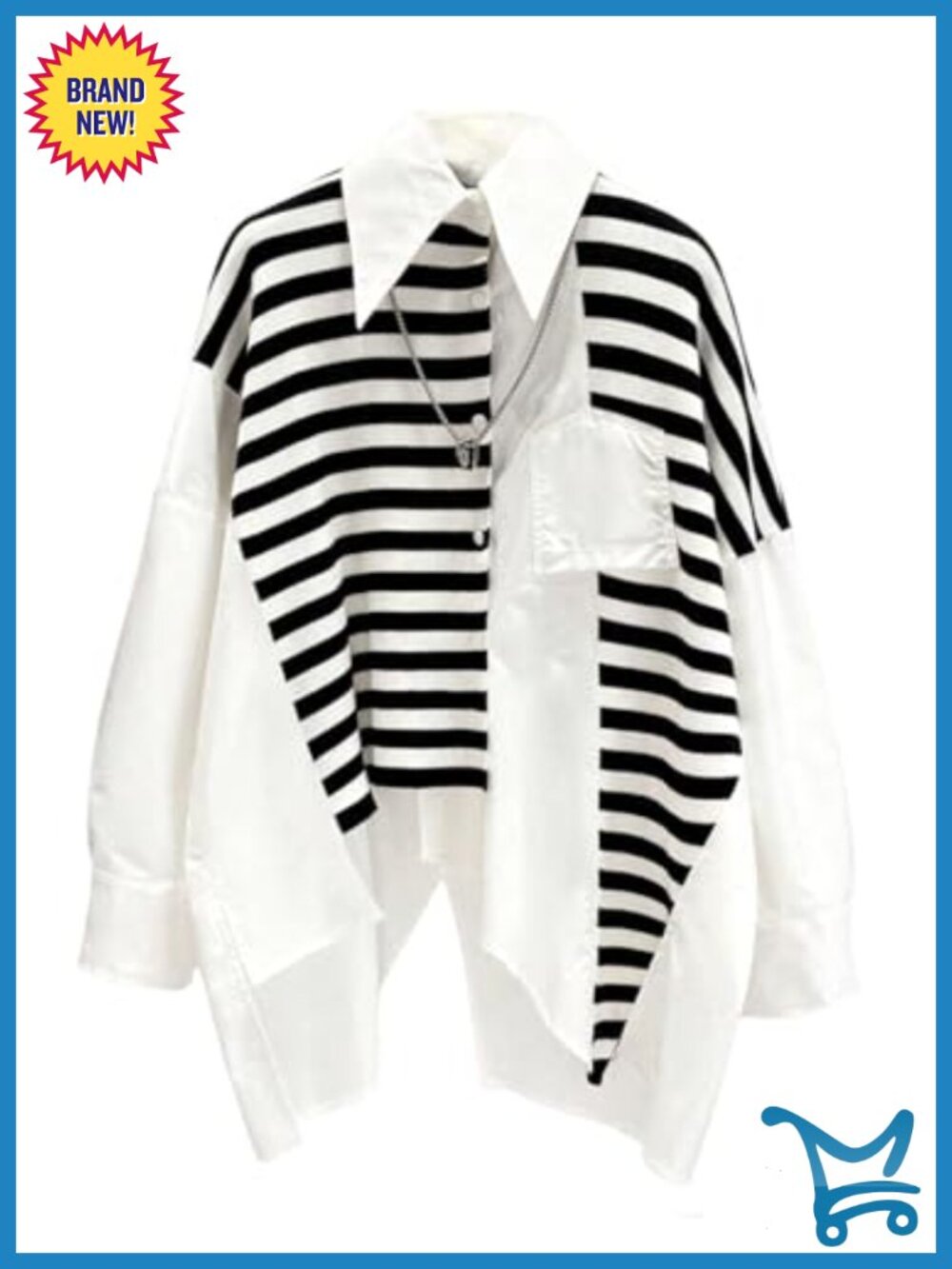 Plus Size Button Down Blouse Asymmetrical Long Sleeve Work Top